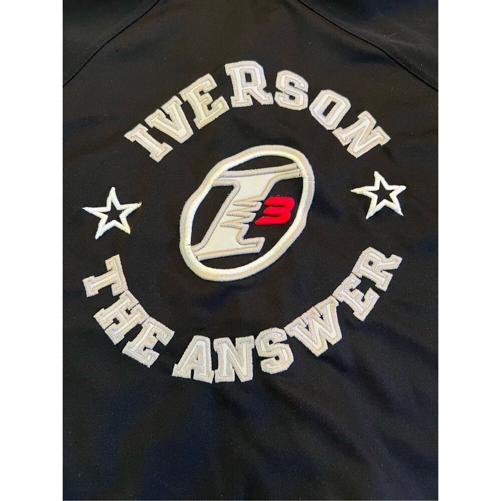 Vintage Y2K Reebok L3 Allen Iverson The Answer Black & Silver Jersey Shirt Warm - Picture 6 of 7